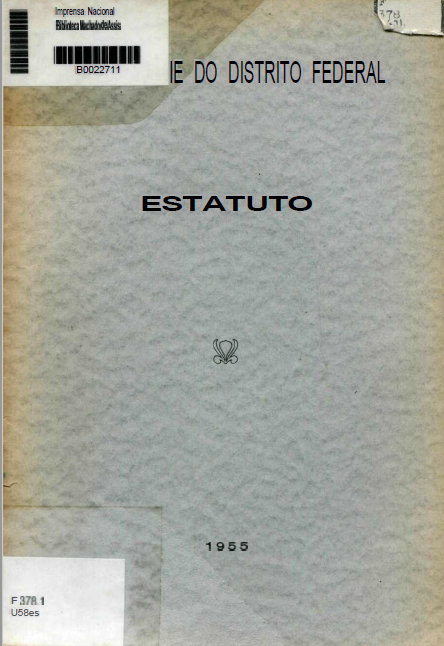 Capa do Livro Universidade do Distrito Federal (Estatuto)